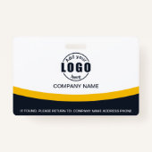 写真企業の従業員名QRコード黄色 バッジ (裏面)