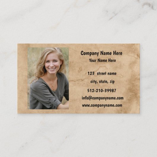 写真会社情報の名称と住所 名刺 (正面)