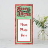 写真伝統的付きクリスマスフラットカード (スタンド正面)
