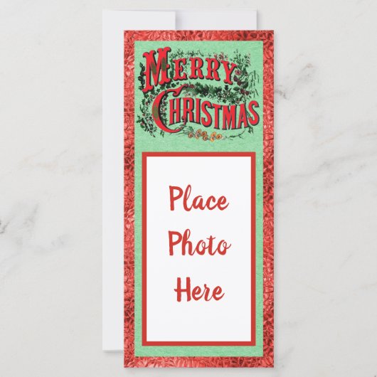 写真伝統的付きクリスマスフラットカード (正面)