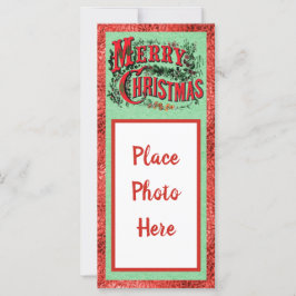写真伝統的付きクリスマスフラットカード