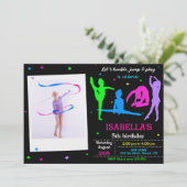 写真体操の誕生日の招待フリップジャンプ 招待状 (スタンド正面)