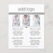 写真価格ガイド価格表セッション料金 チラシ (正面)