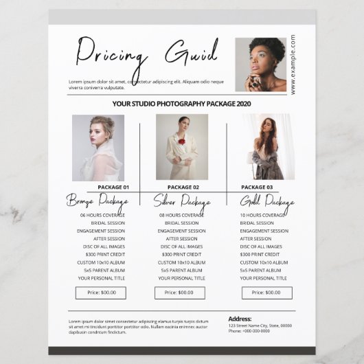 写真価格表テンプレート (裏面)