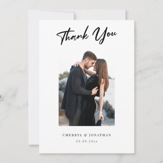 写真保で生き残った思いパーソナライズされた出 サンキューカード (正面)