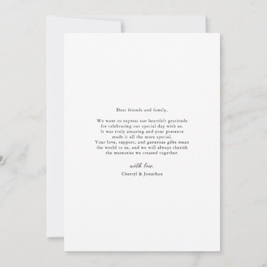 写真保で生き残った思いパーソナライズされた出 サンキューカード (裏面)