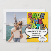 写真保存日付おもしろいレトロ漫画ブックアポップ・アートのート 招待状 (正面)