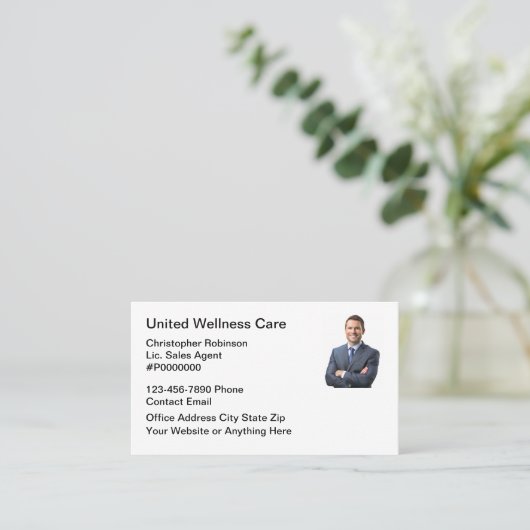 写真保険代理店名刺 名刺 (スタンド正面)