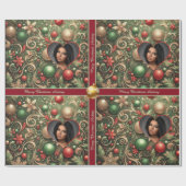 写真入りおしゃれなクリスマス包装紙 ラッピングペーパー (フラット)