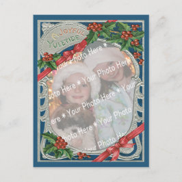 写真入りのクリスマスヴィンテージ喜びユレタイド シーズンポストカード