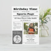 写真入りサッカー誕生日招待状 招待状 (スタンド正面)