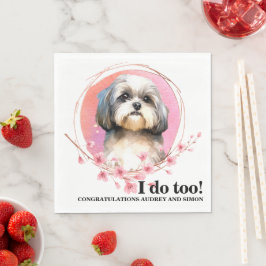 写真入りシーズー犬の結婚式ナプキン スタンダードランチョンナプキン