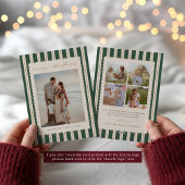 写真入りストライプとスカラップのクリスマスカード シーズンカード