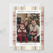 写真入りチェック柄クリスマスカード ホリデーカード (正面)