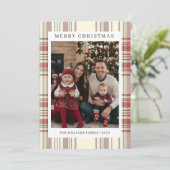 写真入りチェック柄クリスマスカード ホリデーカード (スタンド正面)