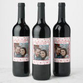 写真入りハート模様のワインボトルラベル ワインラベル (ボトル)