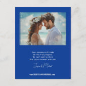 💍写真入りヤグルマギクの夢の結婚式スイート エンクロージャーカード (裏面)