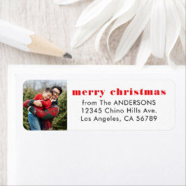 写真入り差出人住所のメリークリスマス ラベル