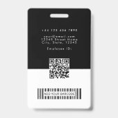 写真入り社員QRコードバーコードID バッジ (裏面)