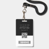 写真入り社員QRコードバーコードID バッジ (裏面(ネックストラップ付))