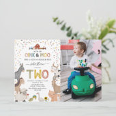 写真入り納屋の2歳の誕生日招待状 招待状 (スタンド正面)