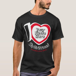 写真入り結婚記念日おめでとう私の彼女大好き Tシャツ