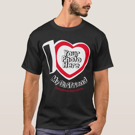写真入り結婚記念日おめでとう私の彼女大好き Tシャツ (正面)