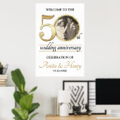 写真入り50周年記念ウェルカムサイン ポスター (ホームオフィス)