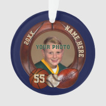 写真入り オーダーメイド スポーツ クリスマス オーナメント