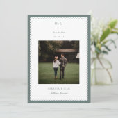 写真入り 保存日付カード エッジに曲線 セーブザデート (スタンド正面)