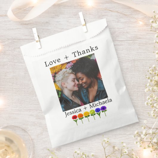 🌈💍 写真入り Flourish Together フェイバーバッグ (クリップ留めされた状態)
