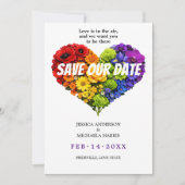 🌈 🐦 写真入りLGBTQ 🌈 Flourish Together セーブザデート (正面)