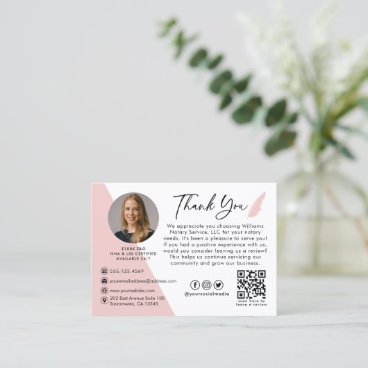 写真公モダン証人署名エージェントありがとう 名刺 (スタンド正面)