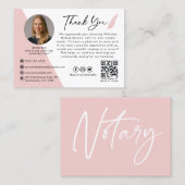 写真公モダン証人署名エージェントありがとう 名刺 (正面/裏面)