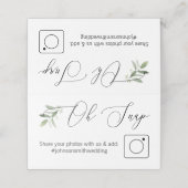 写真共有折り畳みテーブルカード#hashtag緑 プレイスカード (外部開封)