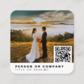 写真写スタイリッシュ真者QRコード スクエア名刺 (正面)