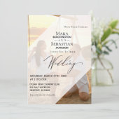 *写真写真RSVP QR AR6 DIY 結婚's 招待状 (スタンド正面)