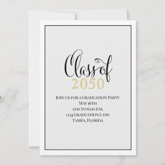 写真出モダン家シンプル金ゴールド科 招待状 (裏面)