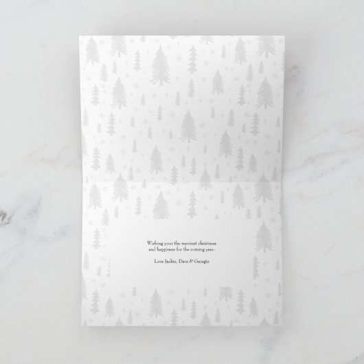 写真切手とクリスマスツリー シーズンカード (内部)