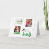 写真切手とクリスマスツリー シーズンカード (正面)