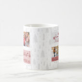 写真切手レッドグレーのクリスマスパイン コーヒーマグカップ (中央)