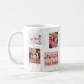 写真切手レッドグレーのクリスマスパイン コーヒーマグカップ (左)