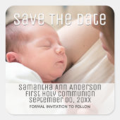 写真初の聖餐式ミニマルDIY スクエアシール (正面)