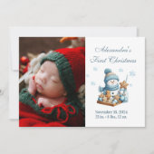 写真初めてのクリスマスの誕生発表 シーズンカード (正面)
