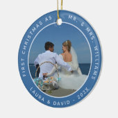 写真初めてのクリスマスはMr.Mr.And Mrs.Blue 結婚's セラミックオーナメント (左)