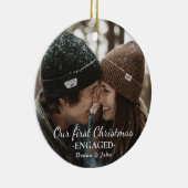 写真初めてのクリスマスス婚約したお洒落ト セラミックオーナメント (右)