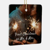 写真初めてのクリスマス結婚のオーナメント セラミックオーナメント (右)