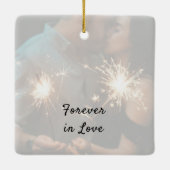 写真初めてのクリスマス結婚のオーナメント セラミックオーナメント (裏面)