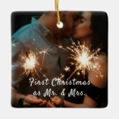 写真初めてのクリスマス結婚のオーナメント セラミックオーナメント (正面)
