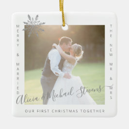 写真初めてのクリスマス2枚結婚した セラミックオーナメント